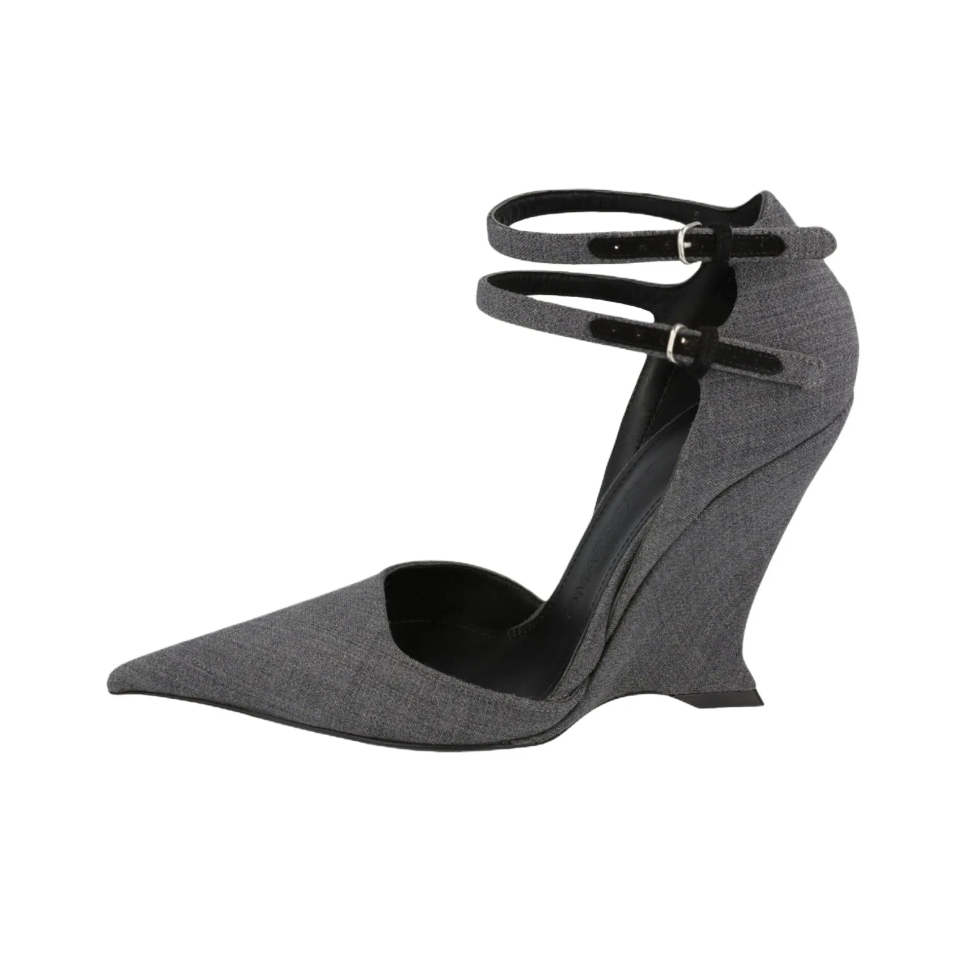 FERRAGAMO Vidya Wedge Heel High Heels Women's Gray