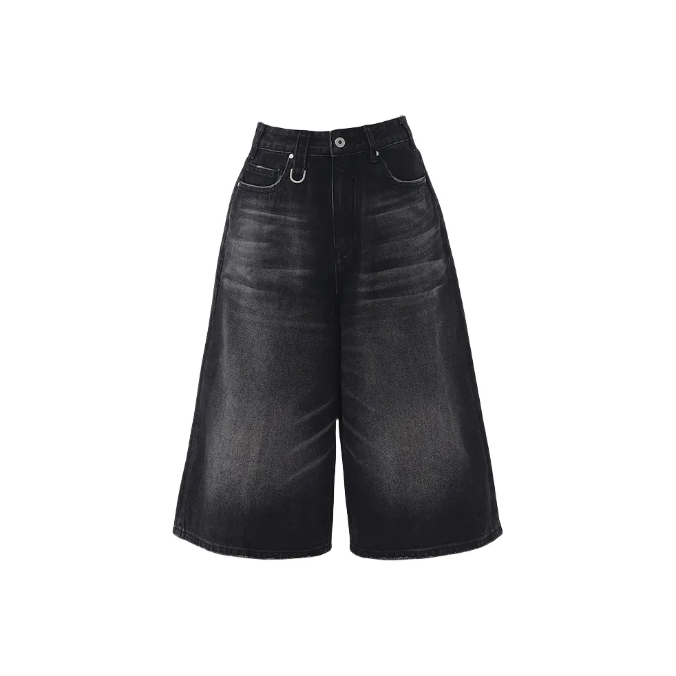 Rose Denim Shorts Women's Black Gray