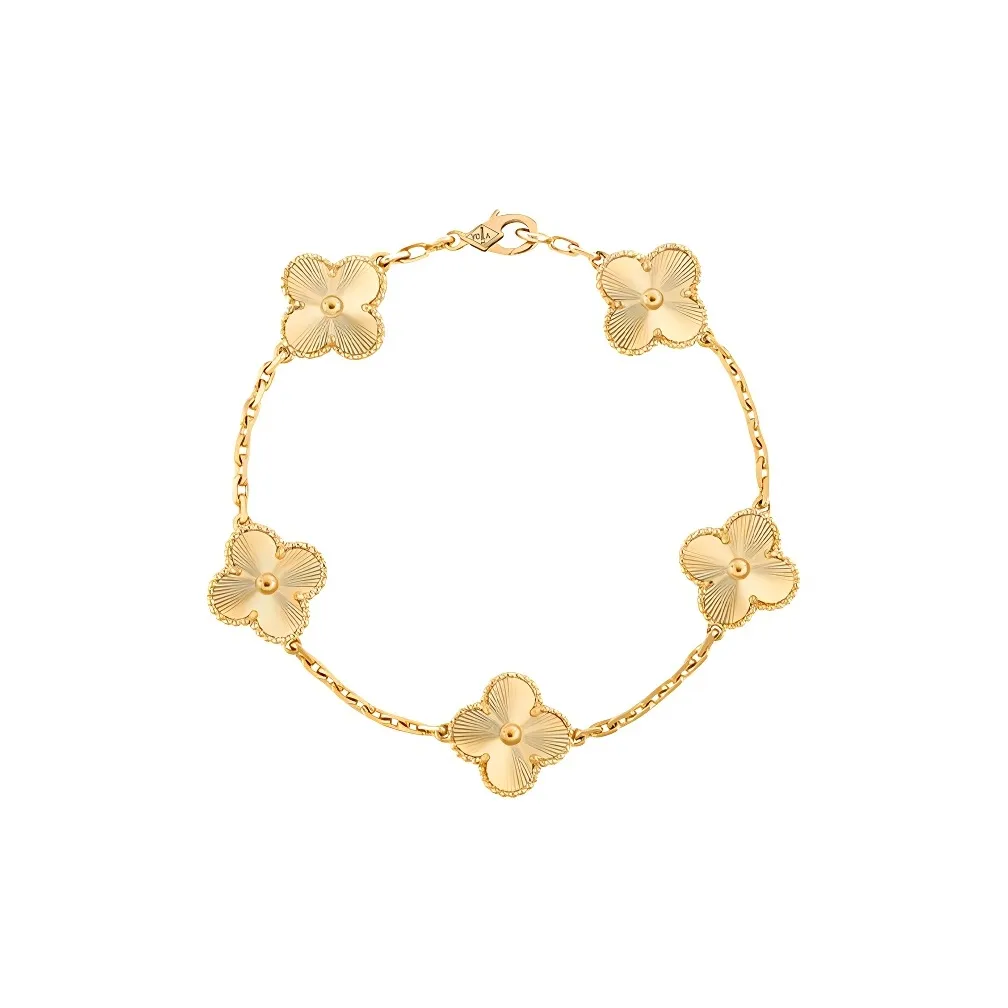 Van Cleef & Arpels Alhambra Four Leaf Lucky Series Karat Gold Bracelets Women's Gold