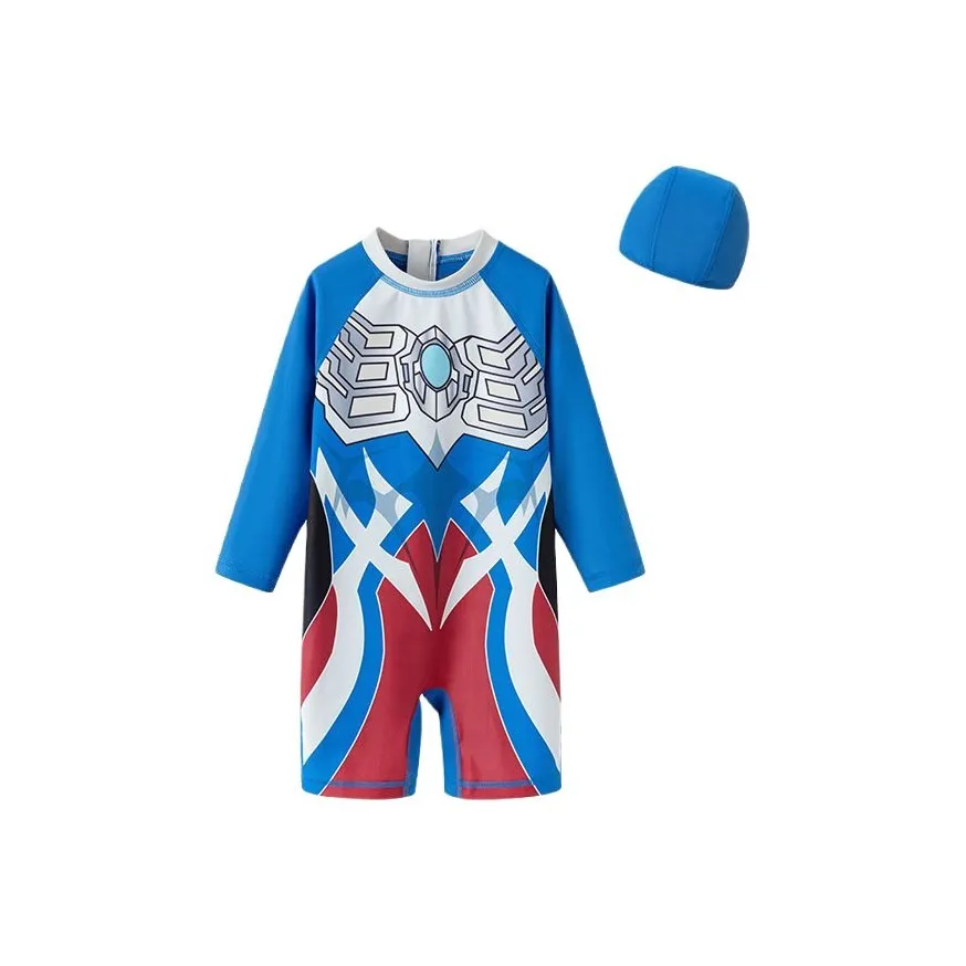 BALABALA x ULTRAMAN Детский купальник SS25 двухкомпонентный комплект синий тон для детей от 3 до 7 лет