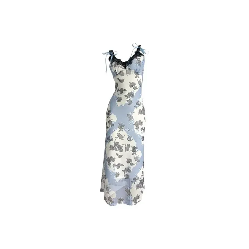 AURORA MUSE Slip Dresses Women's Oil Paintings Purple
