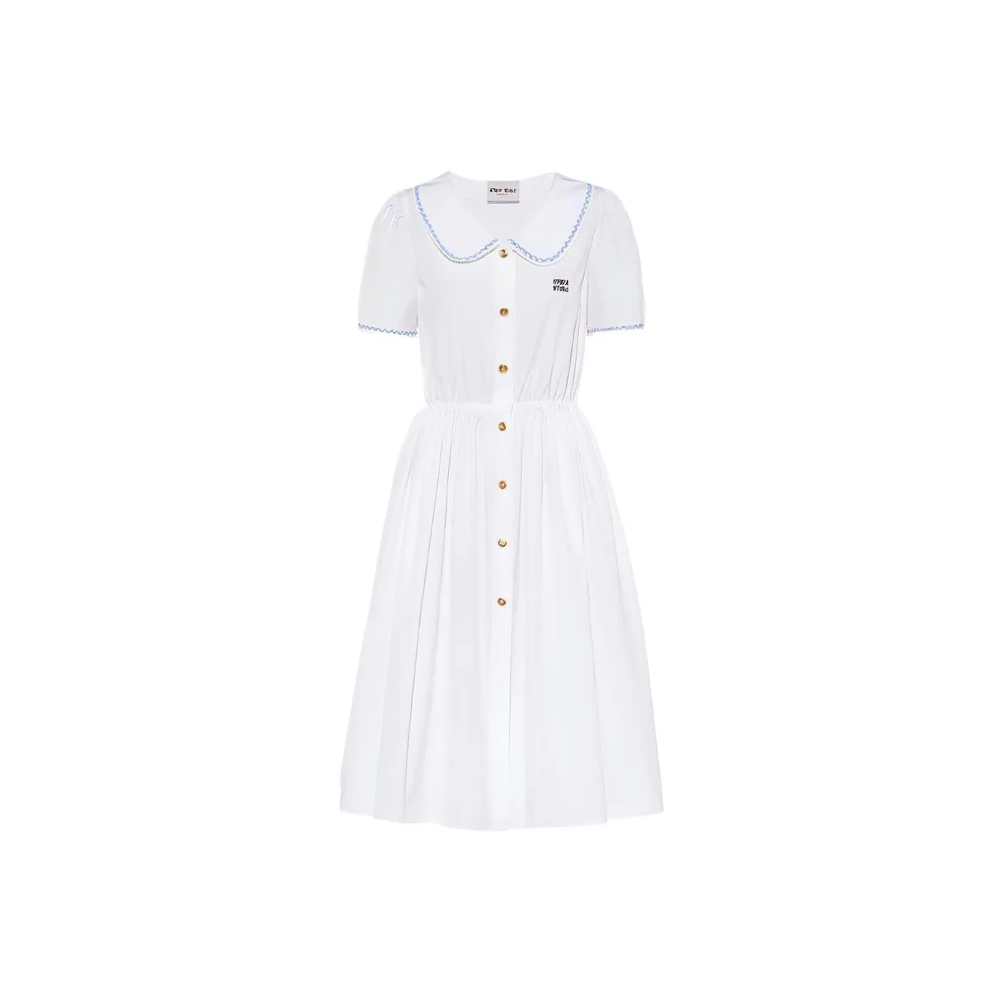 MIU MIU SS22 Short Sleeved Dress Women's White