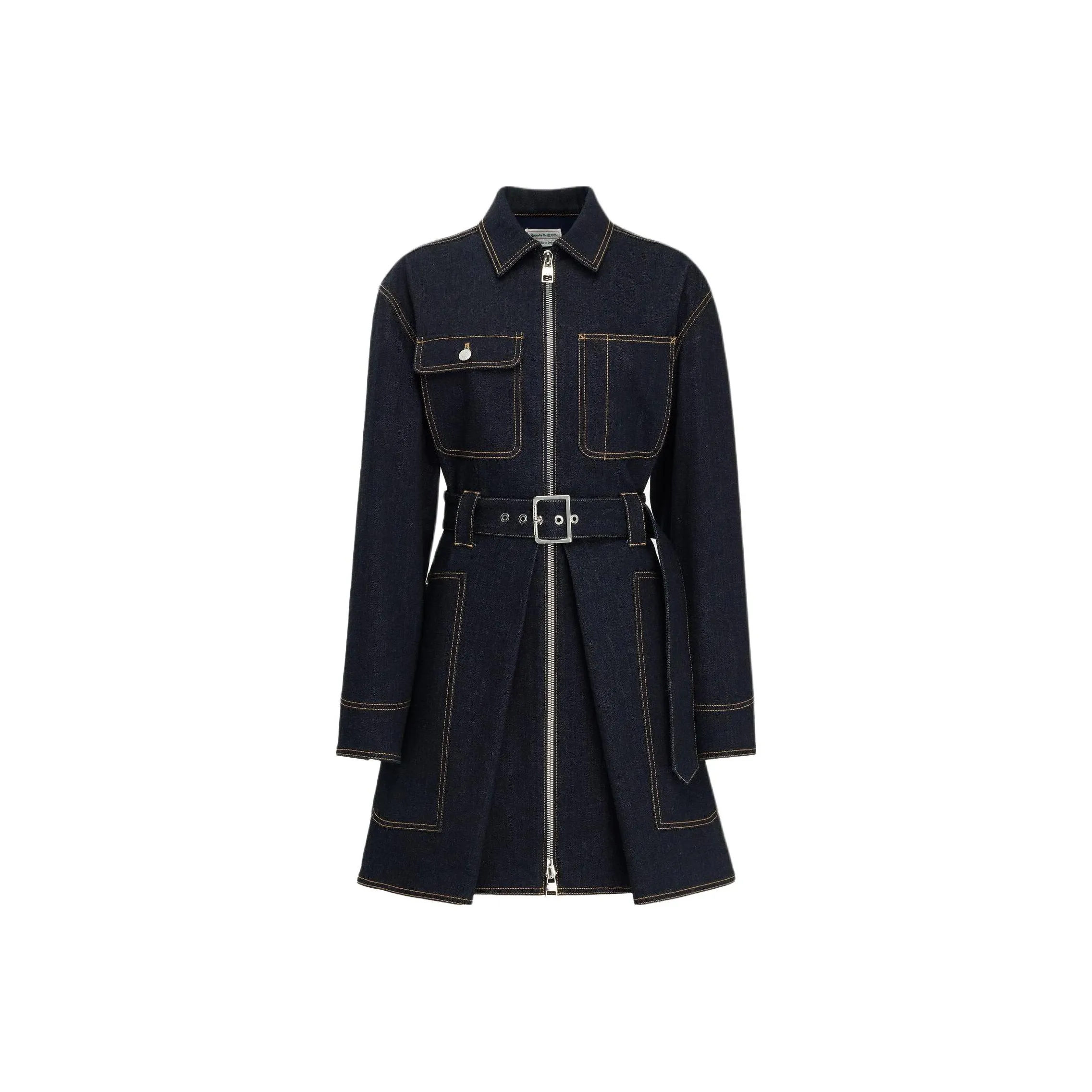 Alexander McQueen Long Sleeved Dress Women's Blue