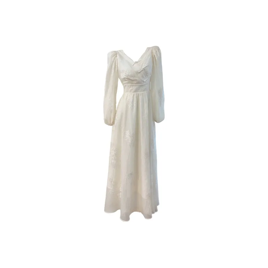 GJFD Длинный с длинным рукавом с утяжкой на талии платье женское длина 133 см юбка длинная