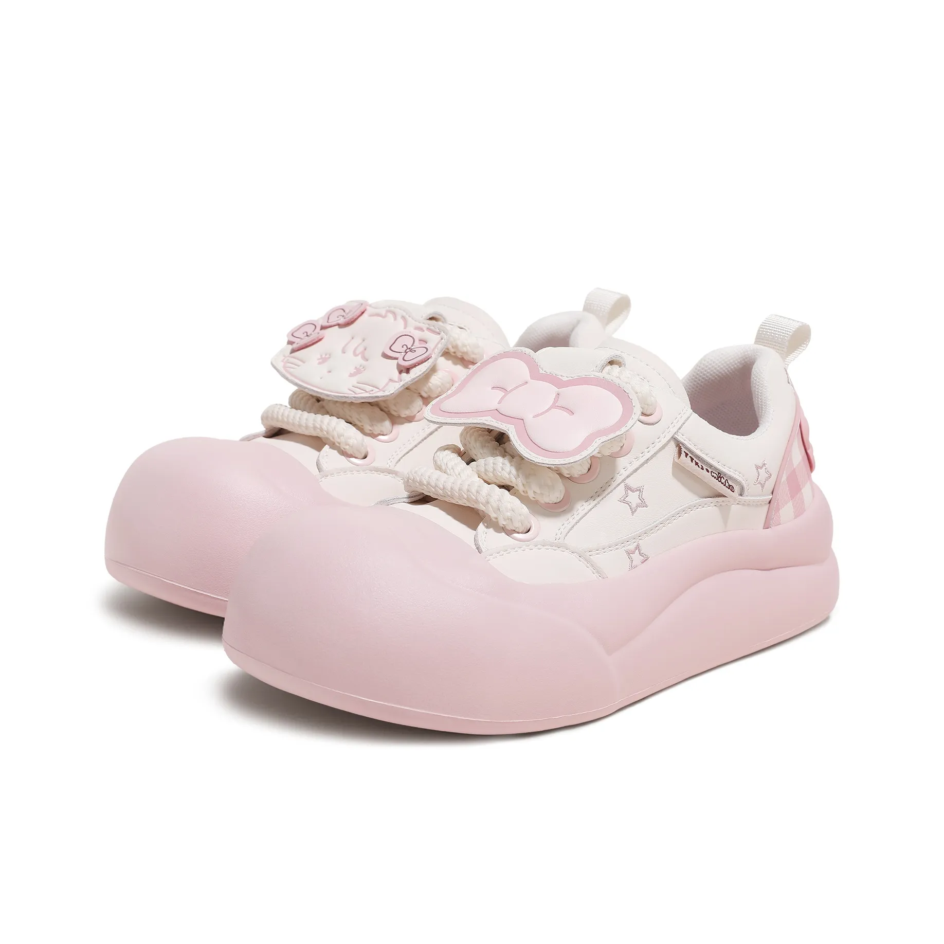 TTKJ Mikko Коллаборация Лето Мурмур Милый розовый Звезды Big Head Обувь Низкий Топ Повседневный Женские