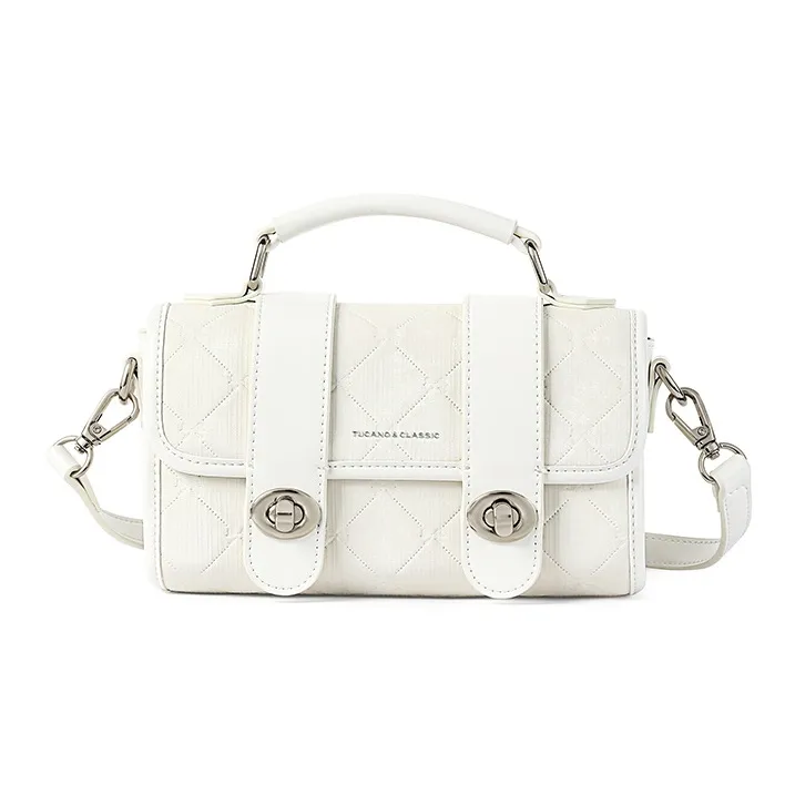 TUCANO PU (полиуретан) Маленькая квадратная сумка через плечо одно плечо женская кремово-белая