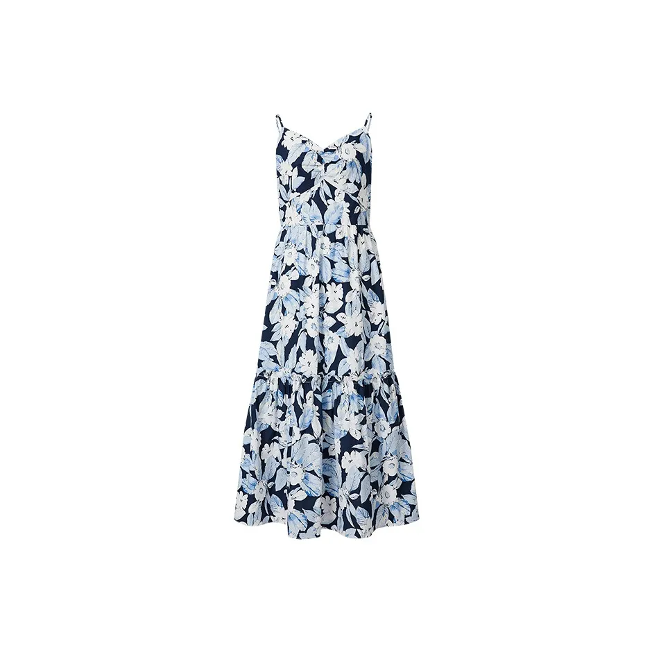 Hopeshow Slip Dresses Women's Navy Blue Flower 614
