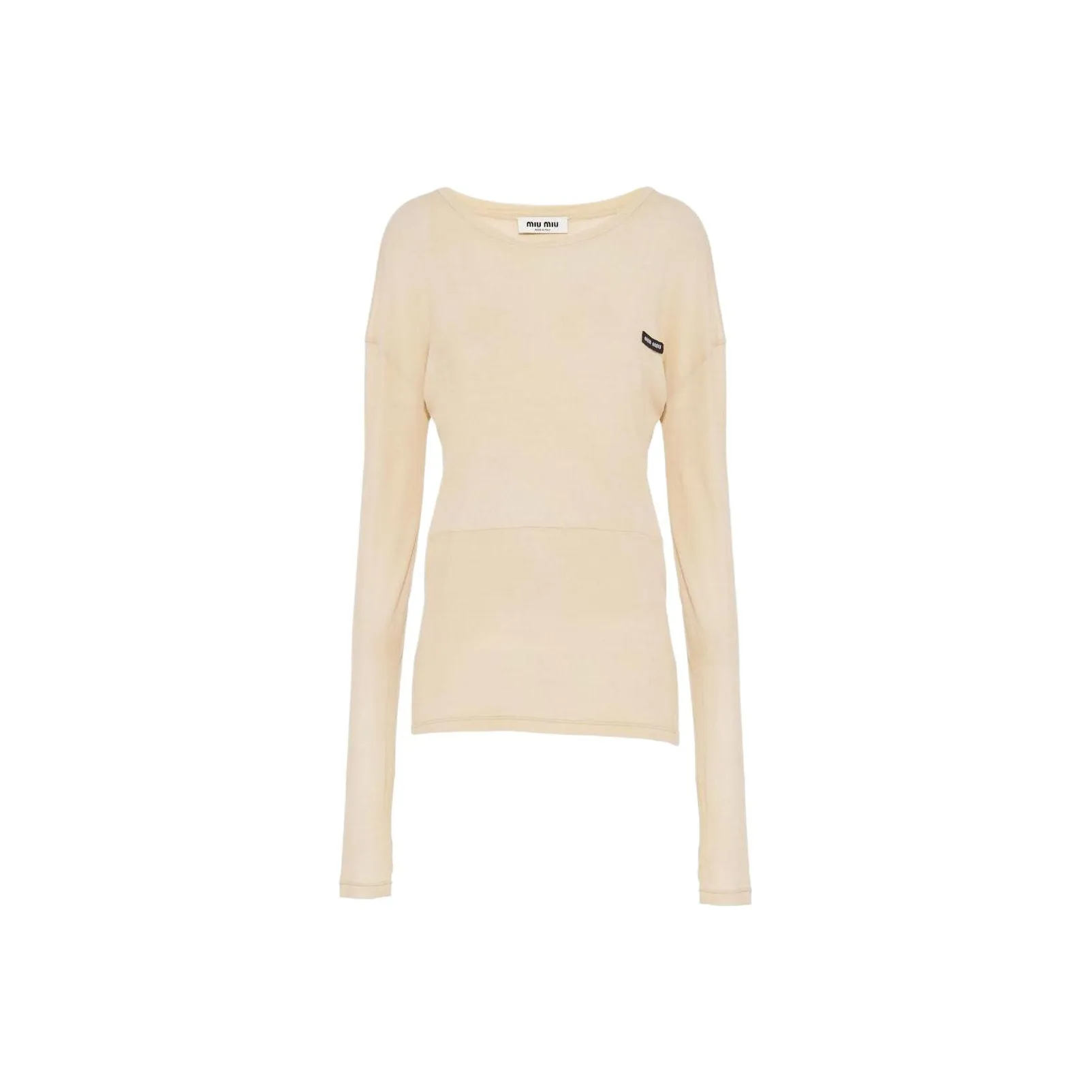 MIU MIU Logo patch Long sleeve T shirt