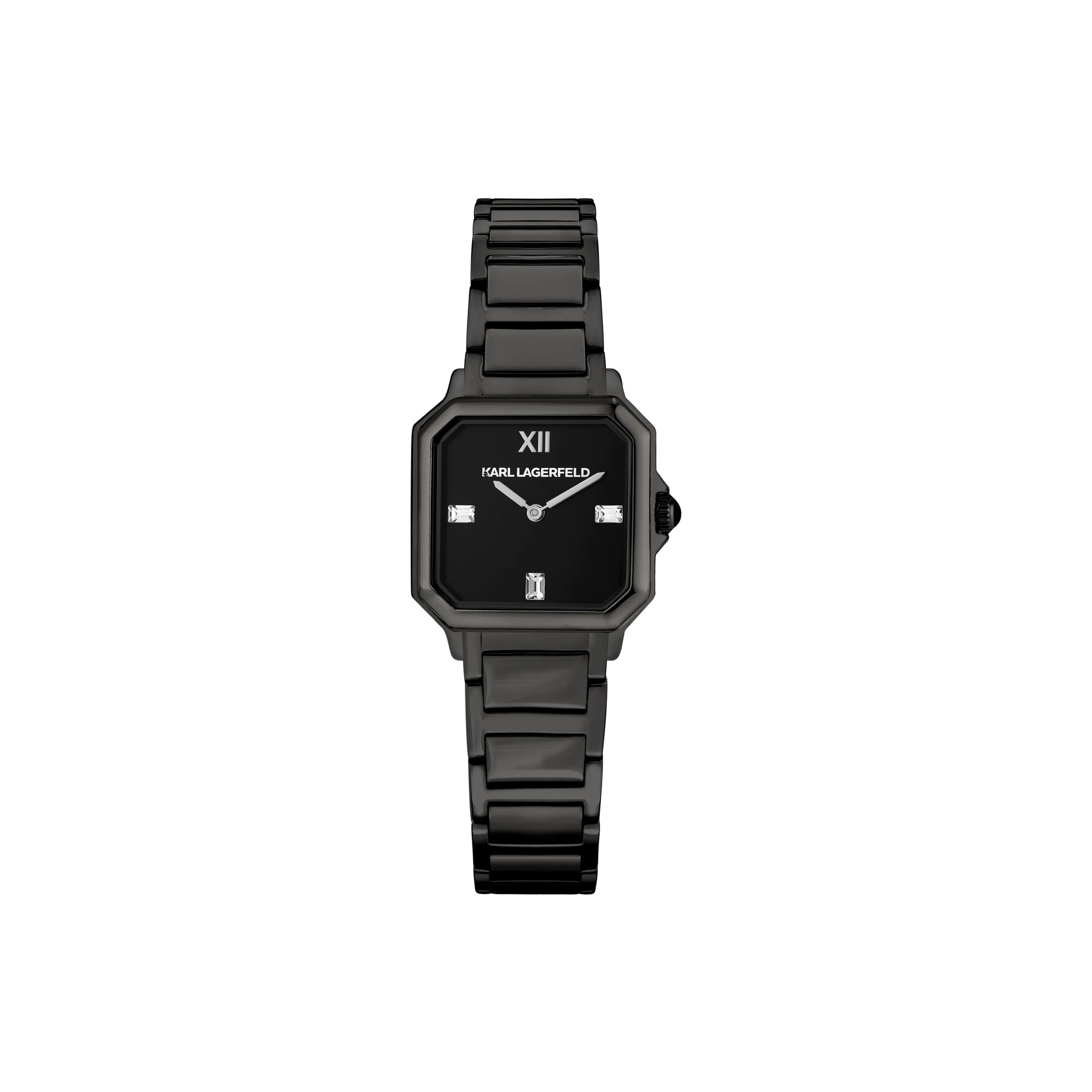 KARL LAGERFELD Маленькая Клетка Стиль Старых Богатых Наручные часы Кварцевый механизм Стальной ремешок Черный циферблат Женские часы
