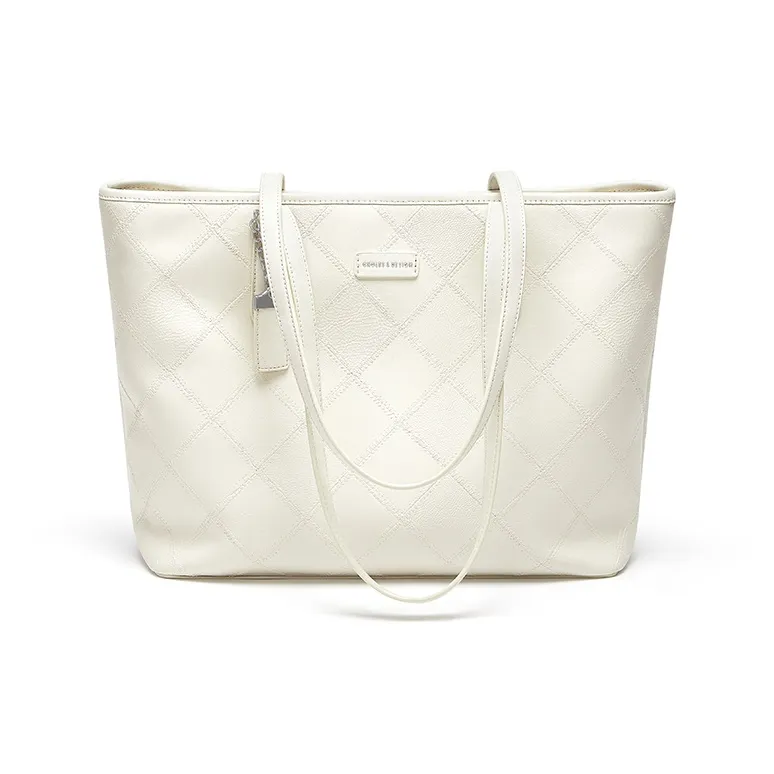 CNOLES Полиуретан Синтетическая кожа Сумка через плечо Тоут Стандартная Женская Белая Черная