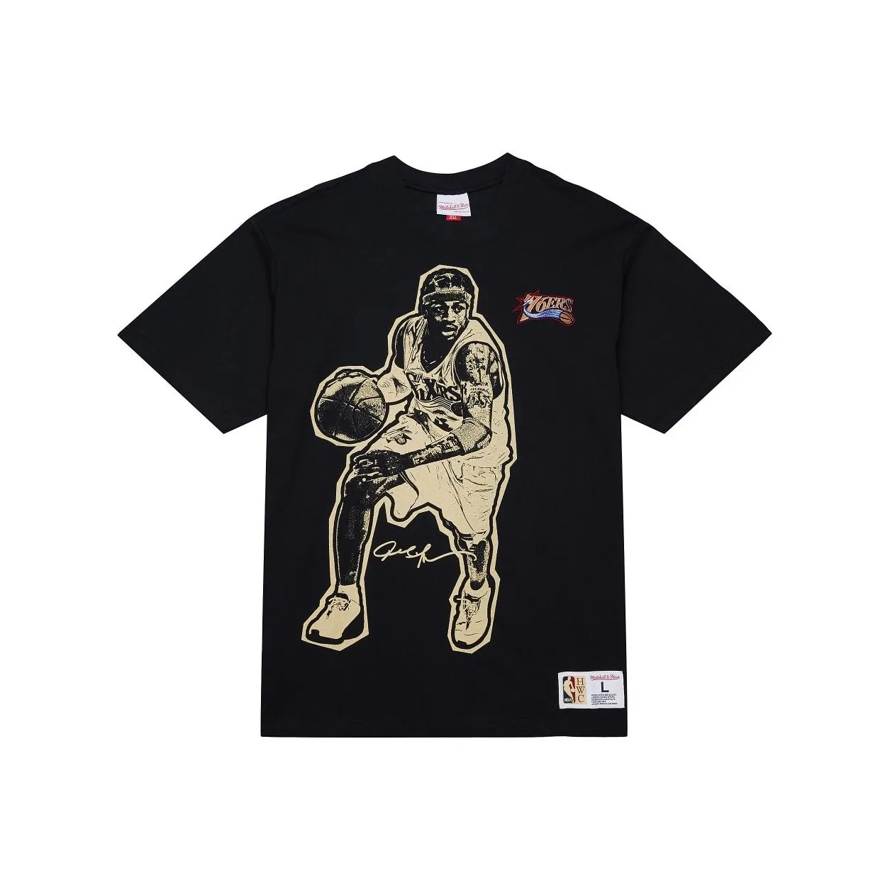 MITCHELL NESS 100% хлопок T-рубашка унисекс черная