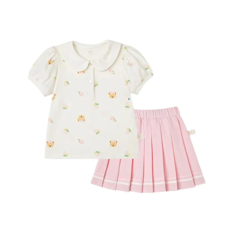 Детский комплект PAW IN PAW с юбкой SS24 одежда розовый