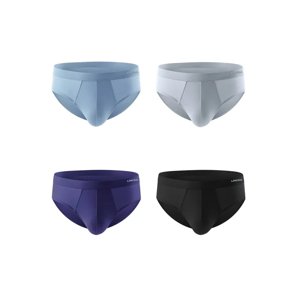 Lanza Черный+Королевский Синий+Светло-Серый+Серо-Голубой Мужские Трусики-Бикини