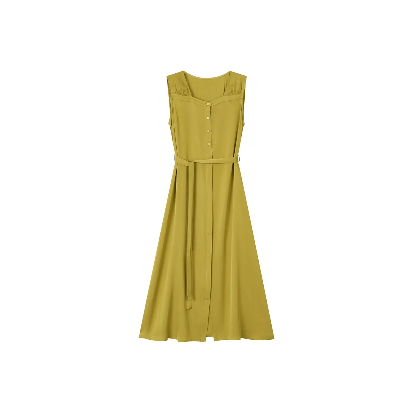 Осенние зеленые женские платья без рукавов