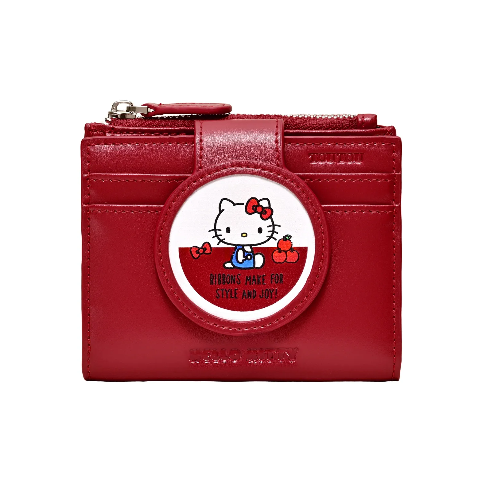 TOUTOU Hello Kitty Collaboration Хелло Китти Синтетическая кожа Кошелек Женские Вишнево-красный Джинсовый синий