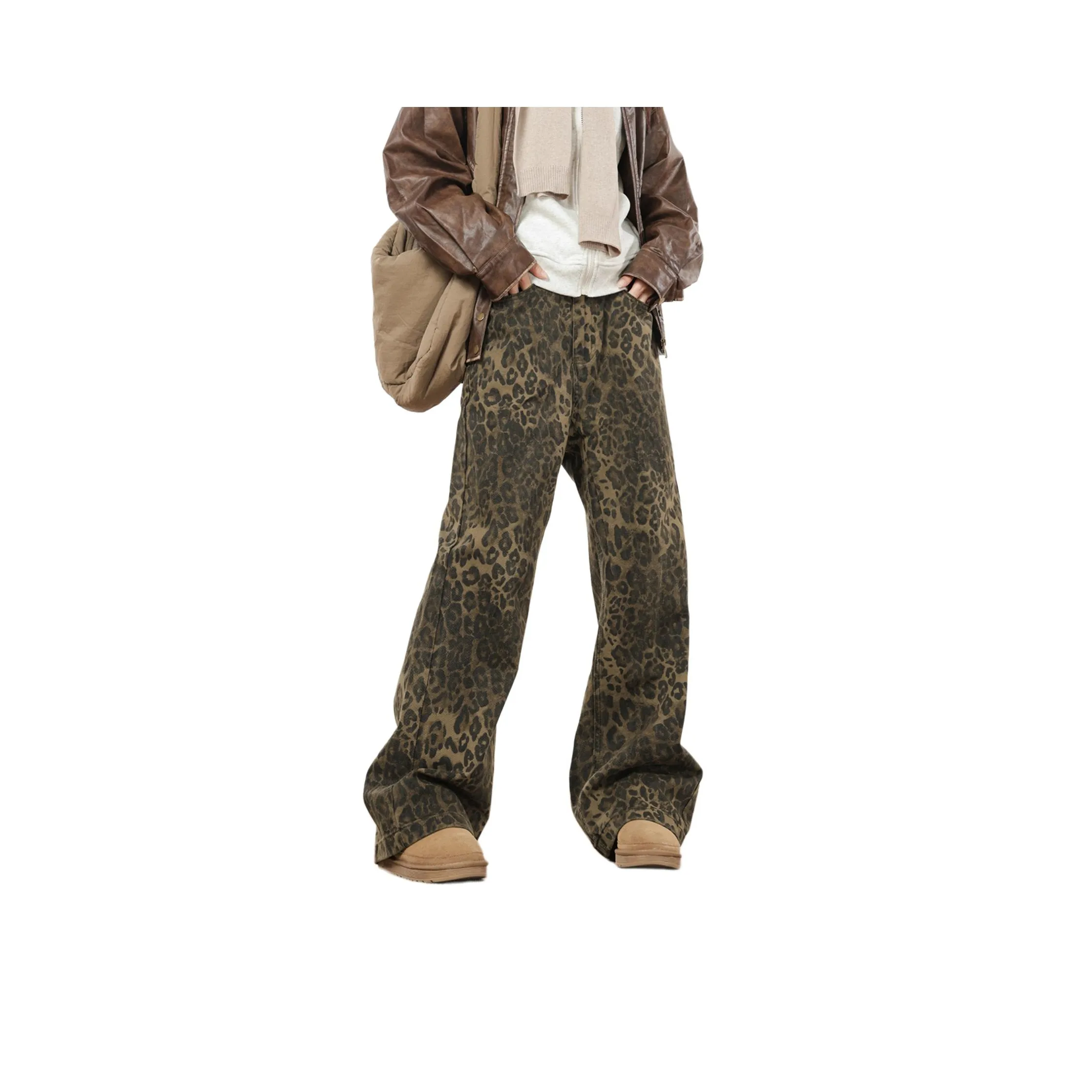 PISYPOX Леопардовый принт Унисекс Джинсы