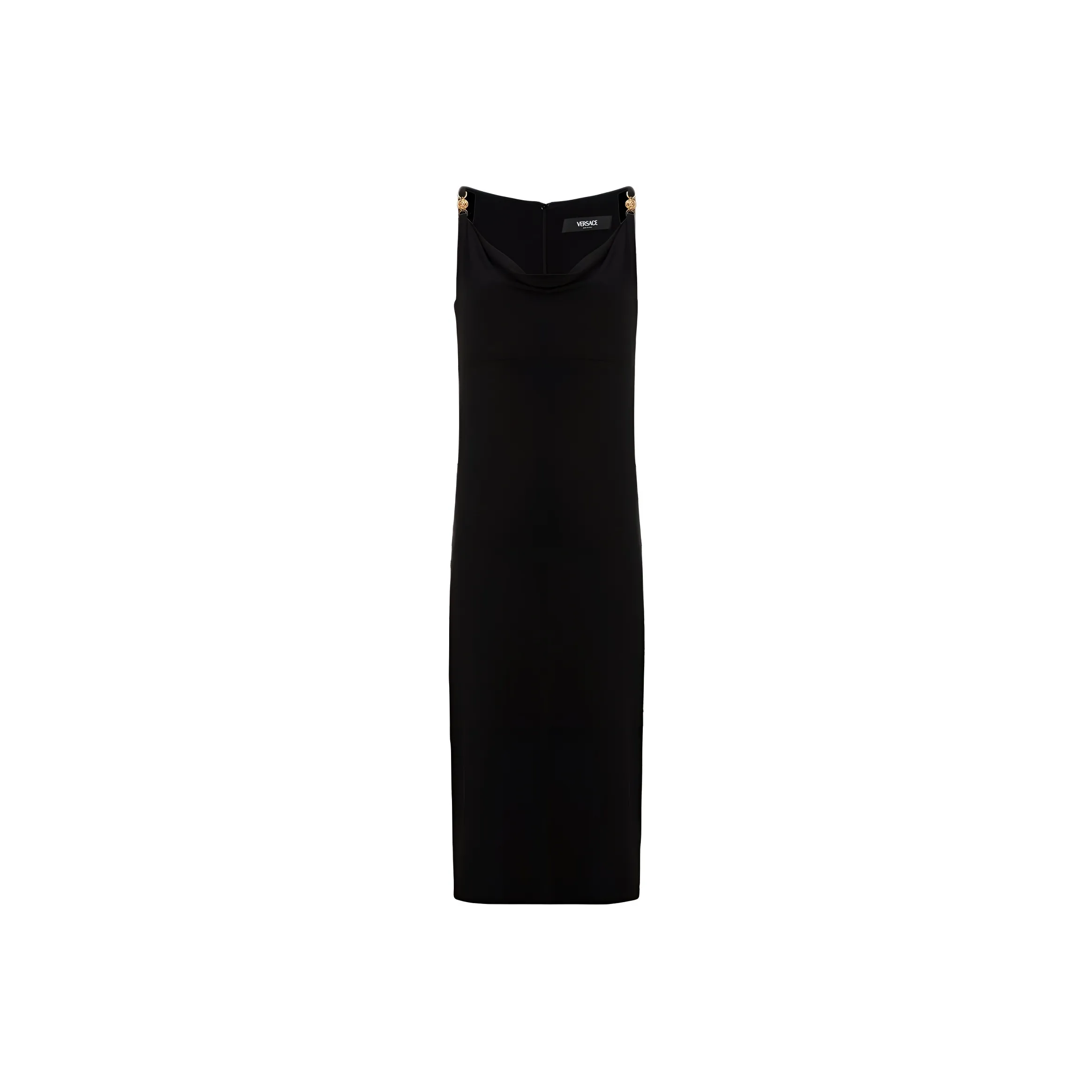 VERSACE Sleeveless Cowl Neck Midi Dress