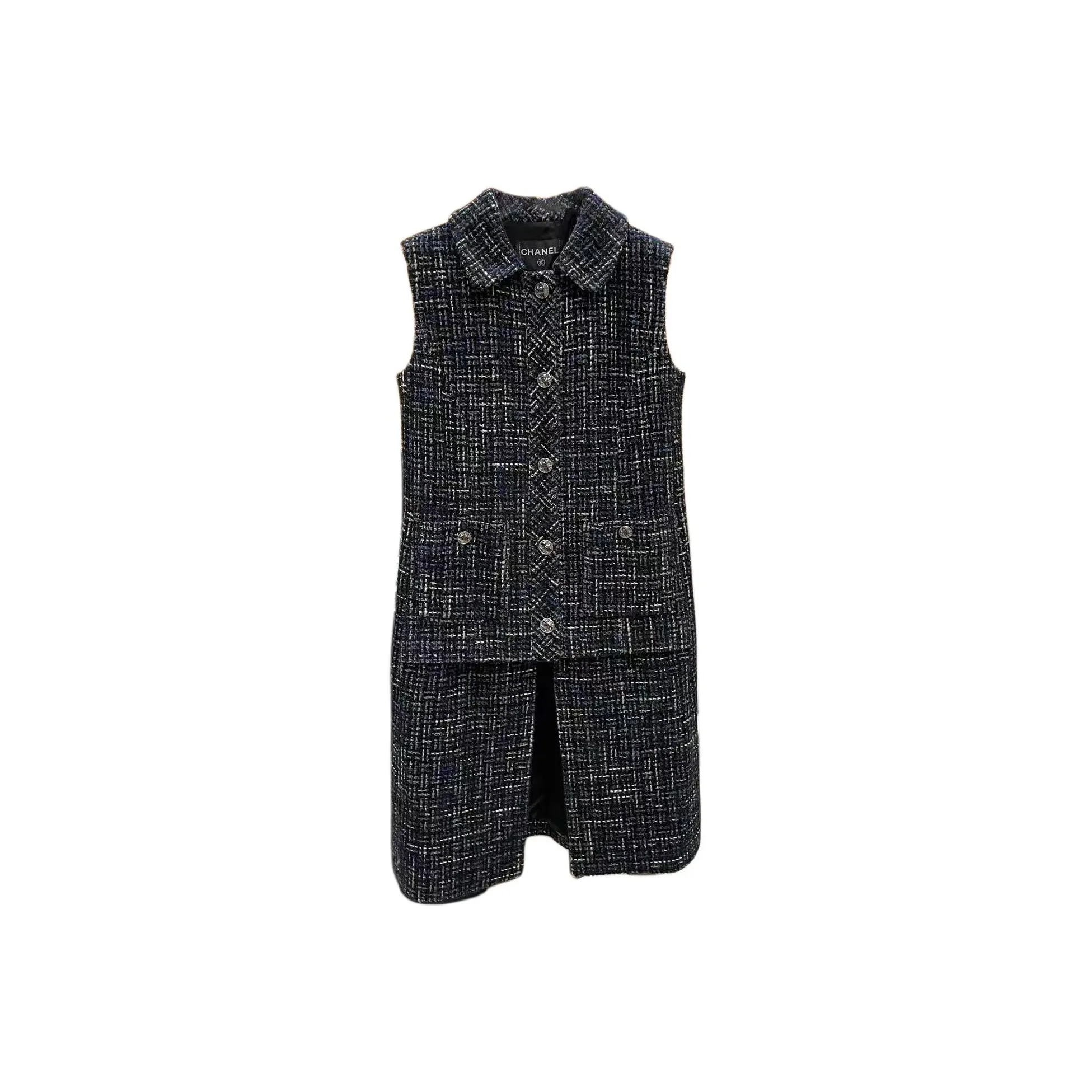 CHANEL 22A Premium Handcrafted Workshop Vest Women's Black