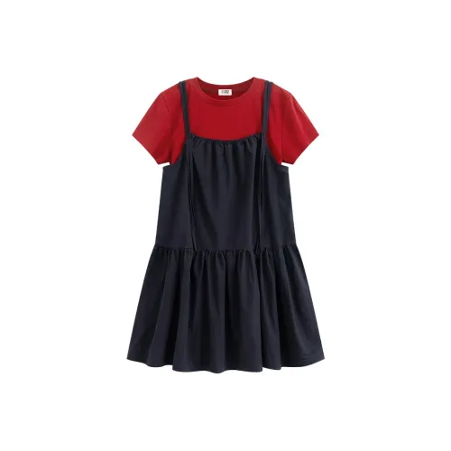 HTMEME Red Blue Женские Короткие Платья с Рукавами