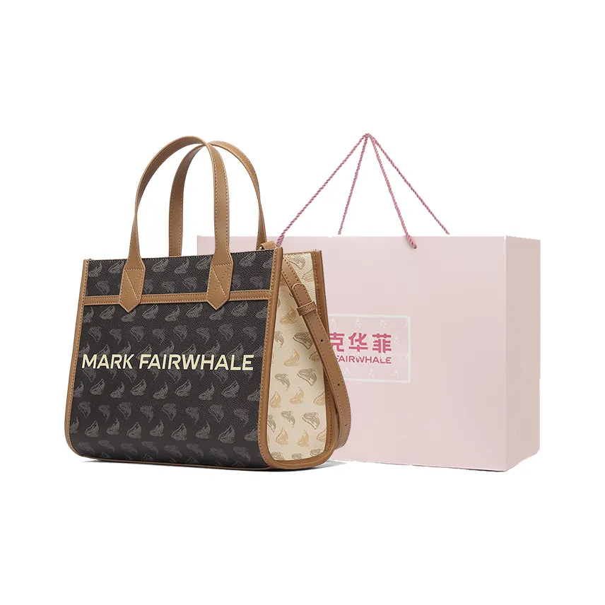 FAIRWHALE PVC Ручная сумка Сумка через плечо Женская Кофейная и Экрю