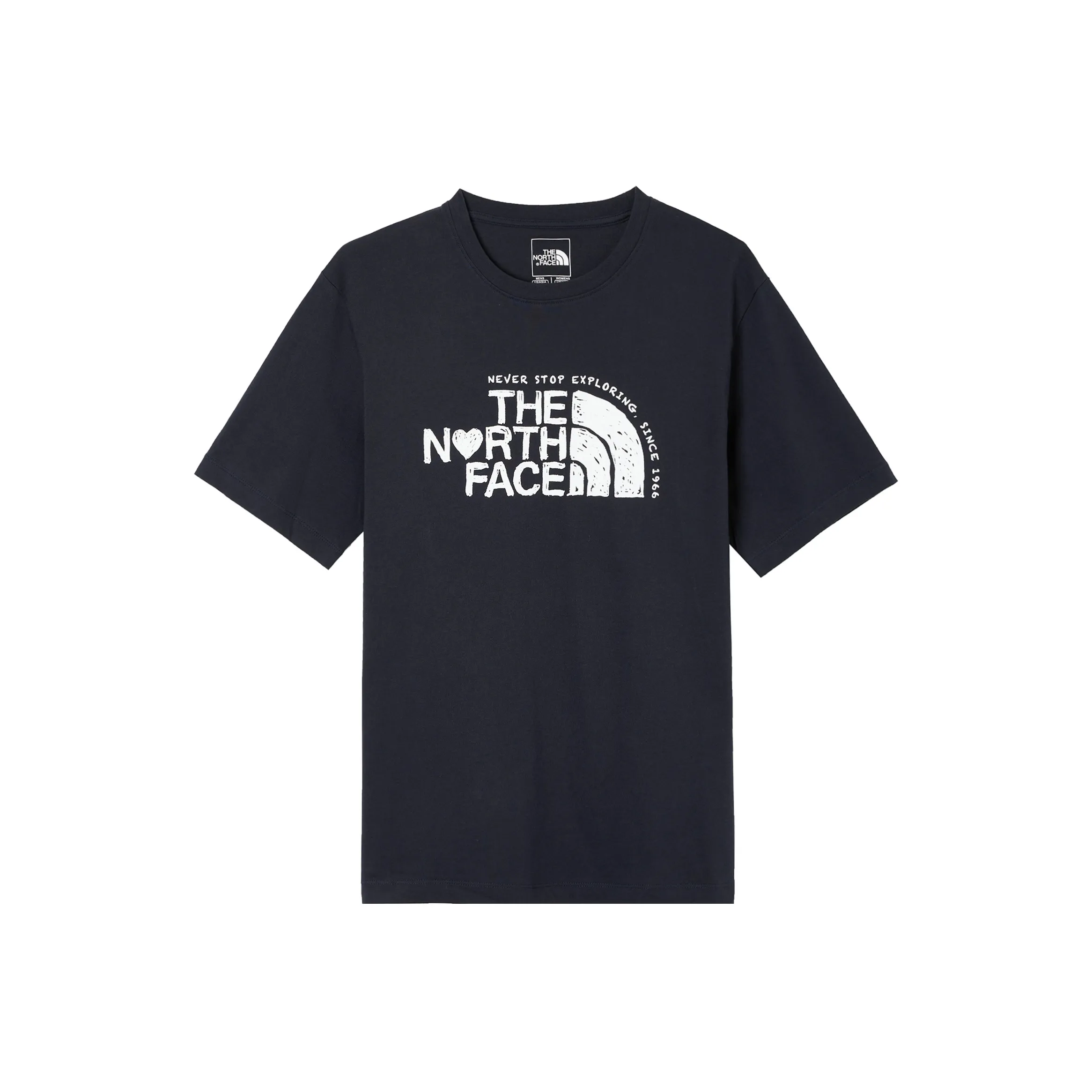 THE NORTH FACE Heart T Shirt Unisex Navy Blue