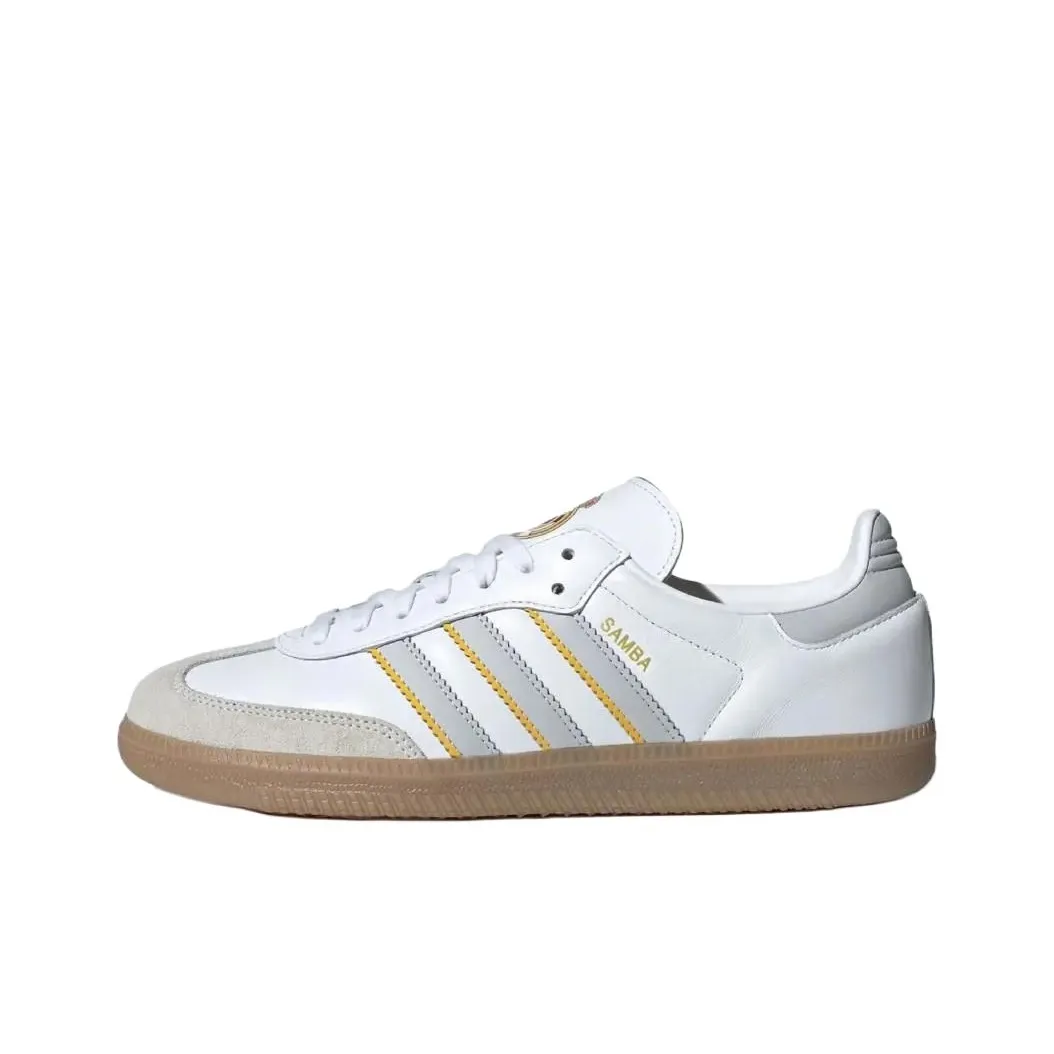 Real Madrid x Adidas Originals Samba Устойчивые к истиранию низкие скейтбординговые кроссовки унисекс белые