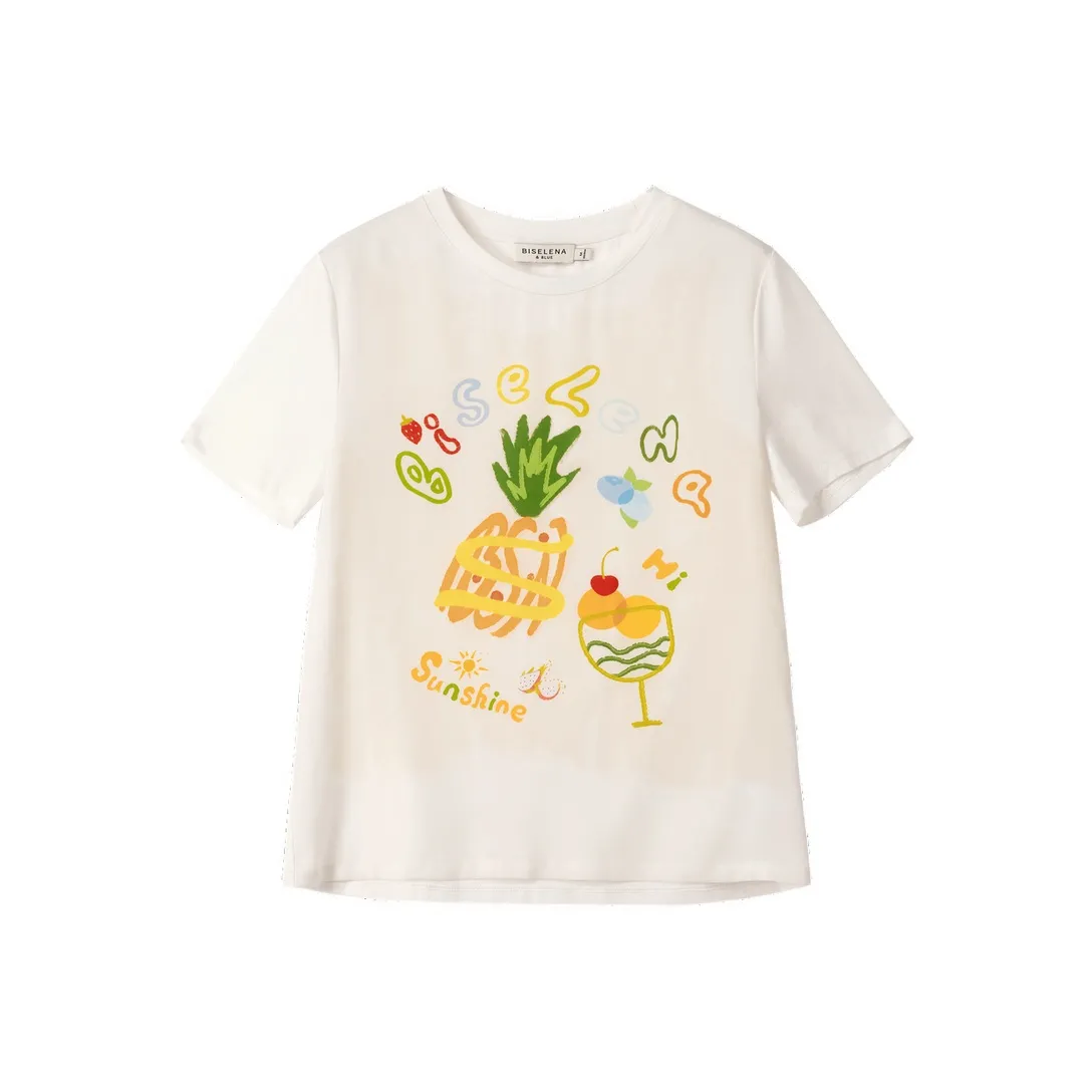 Bethine ['Ананас' Calm And Unperturbed] Белый Женские T-рубашки