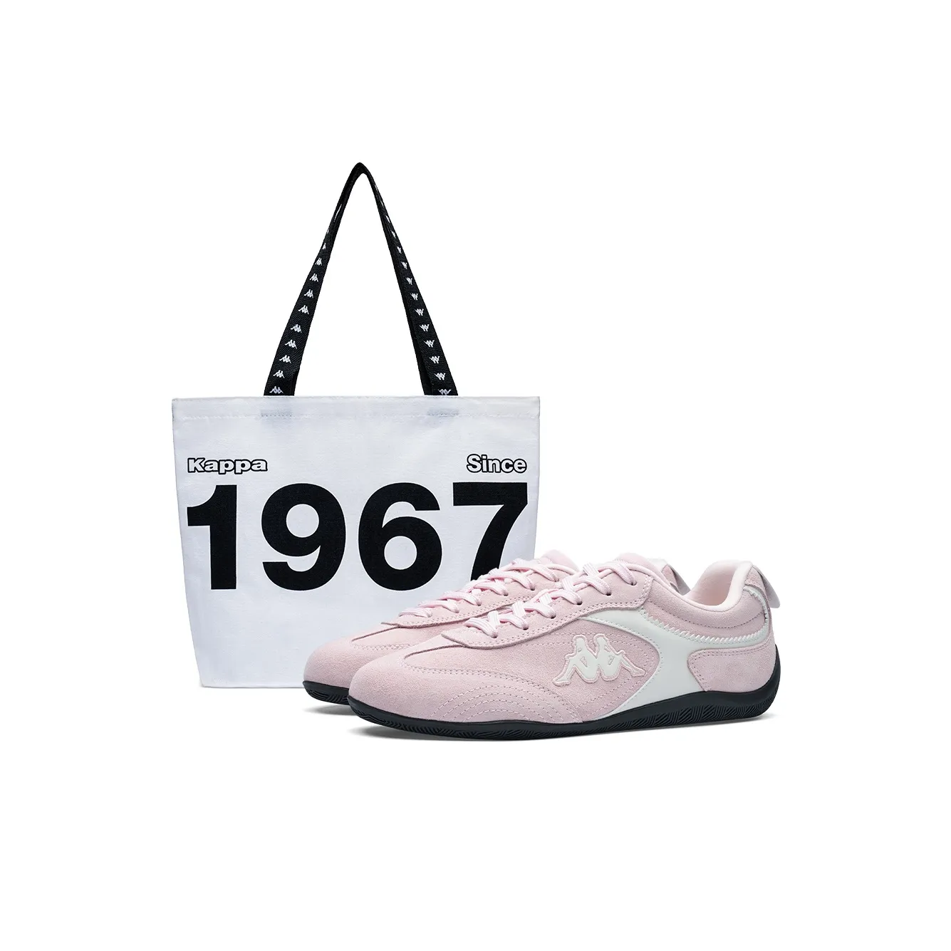 KAPPA Панель Спина На Спину Противоскользящие Износостойкие Низкий Топ Беговые кроссовки Женские Розовые