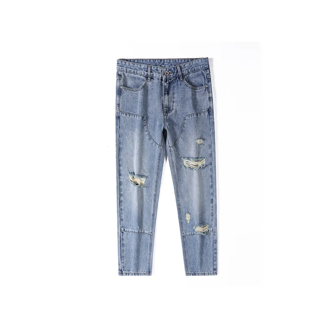 VUAS Джинсы унисекс голубо-серого цвета