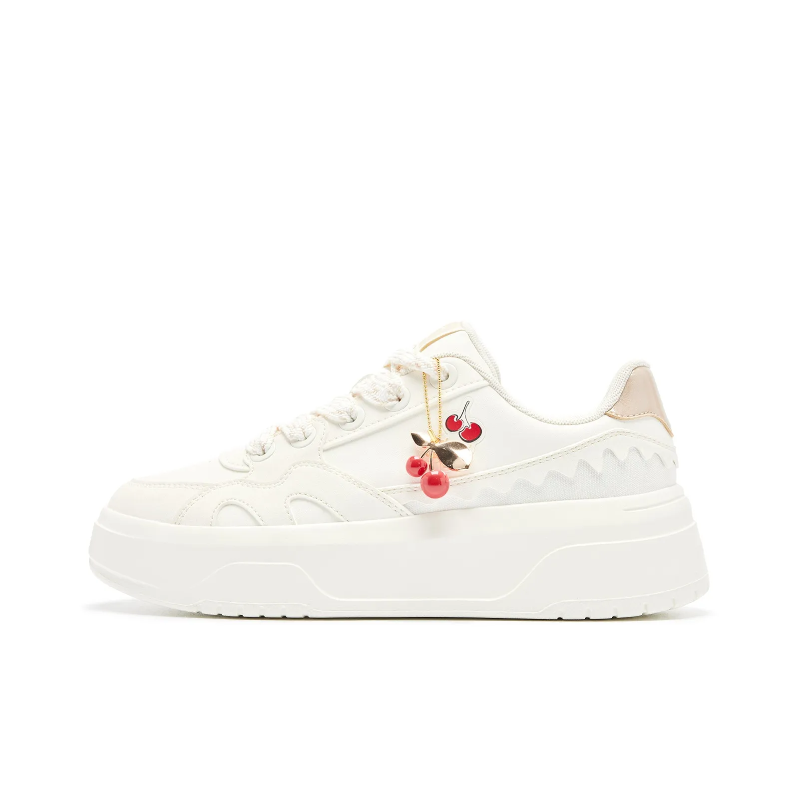 QIAODAN Устойчивые к истиранию Легкие Противоскользящие Низкие Кроссовки для скейтбординга Женские Сливочно-Березовая древесина