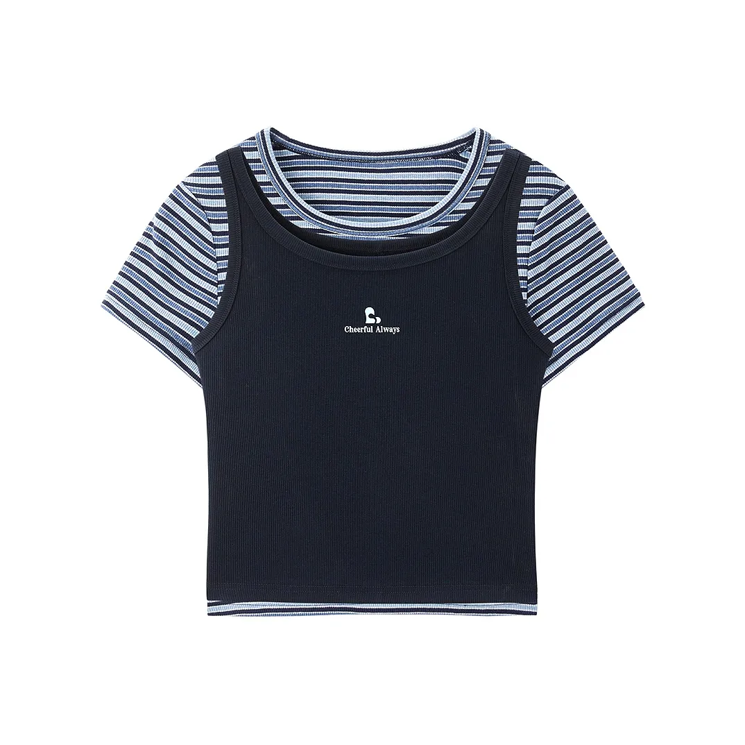 LEDIN Светло-синий деним Женские футболки