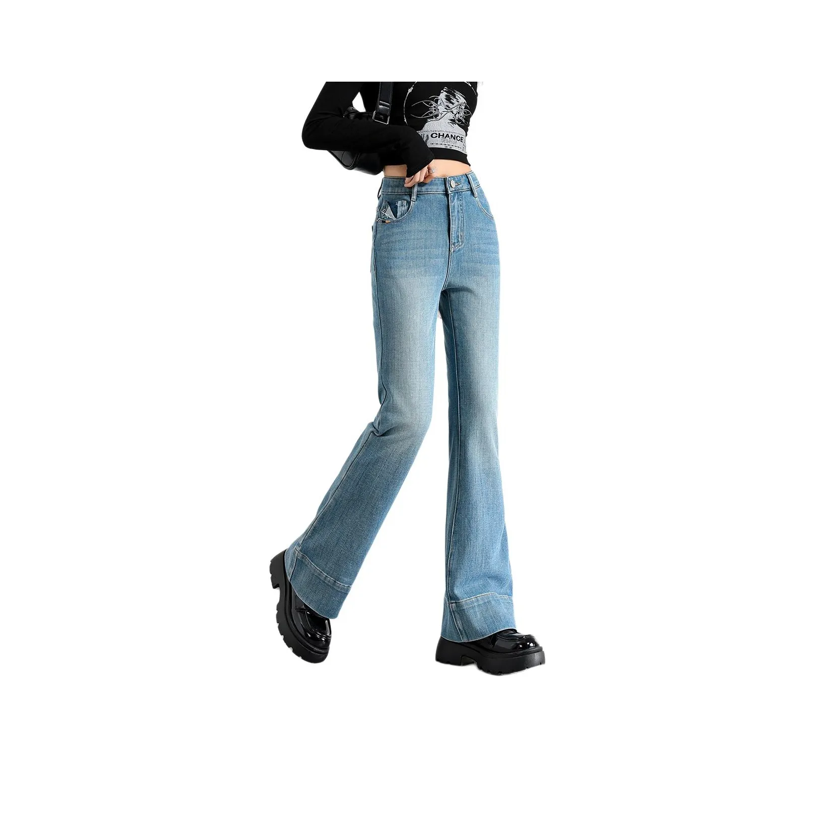 FAWENXIANGZI Синие Женские Джинсы