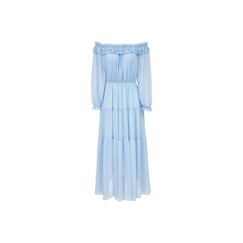 VERO MODA Serotonin Синий Женские Длинные Платья с Рукавами