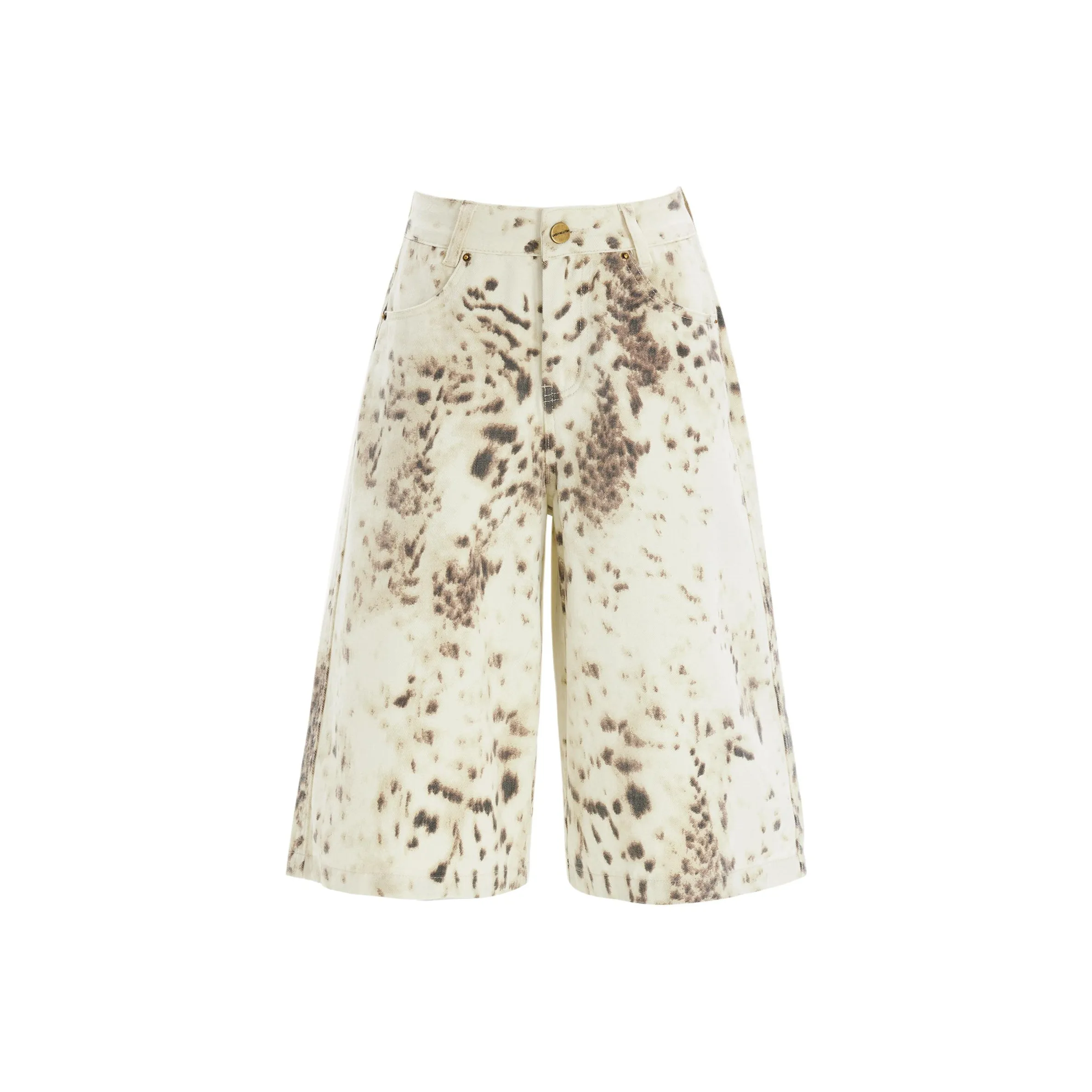 Poyz Denim Shorts Women's Beige Apricot Capri Pants