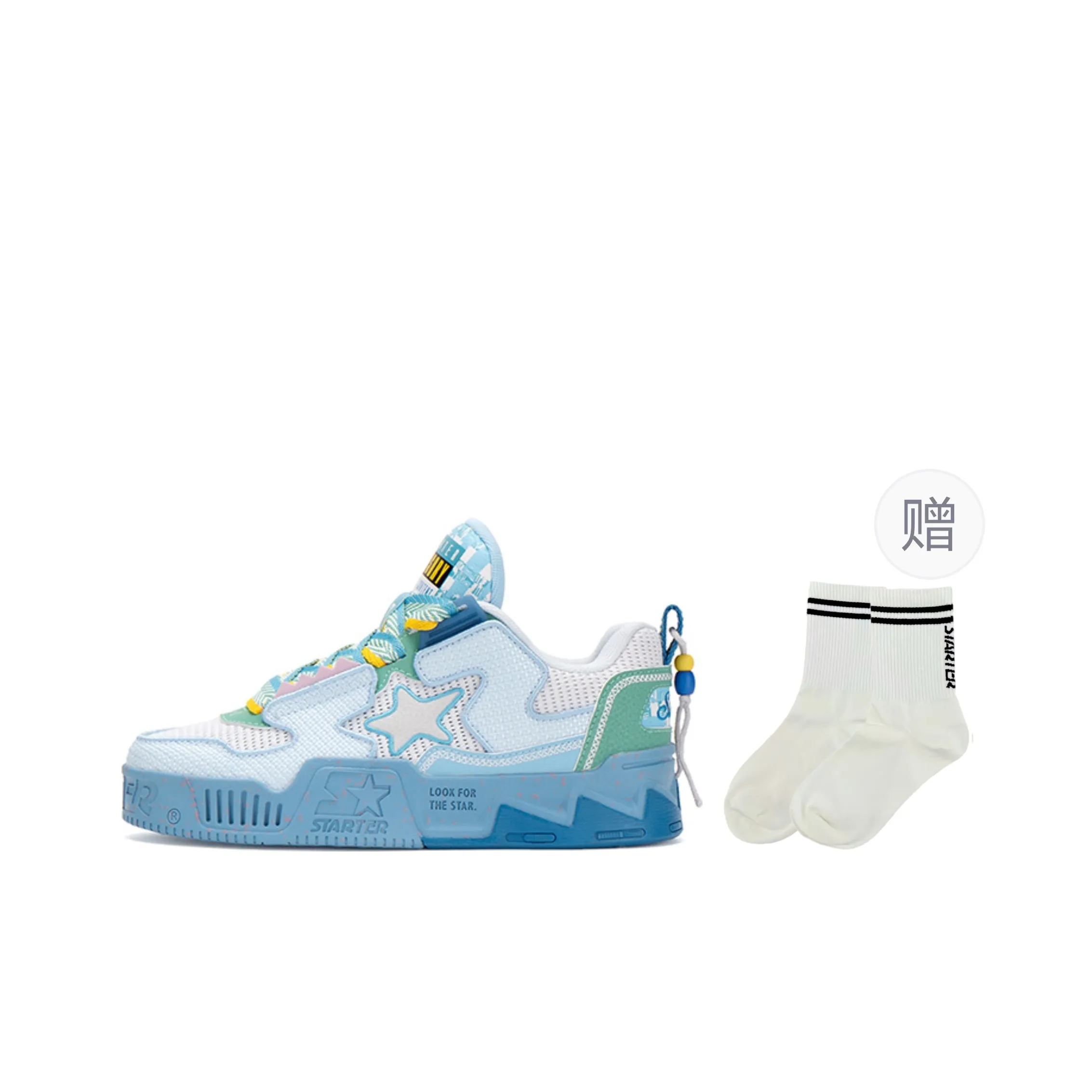 STARTER Vol 90s Skateboard Shoes Unisex Low Top Light Blue