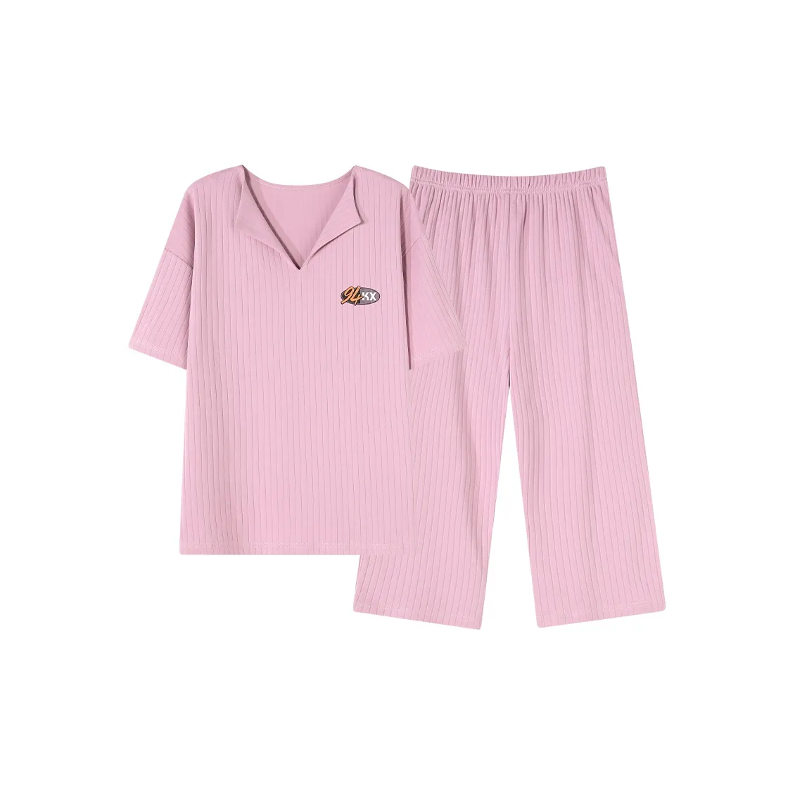 NOME Spring Summer 100% Cotton Capri Pants Pajama Set Women's Two Piece Set