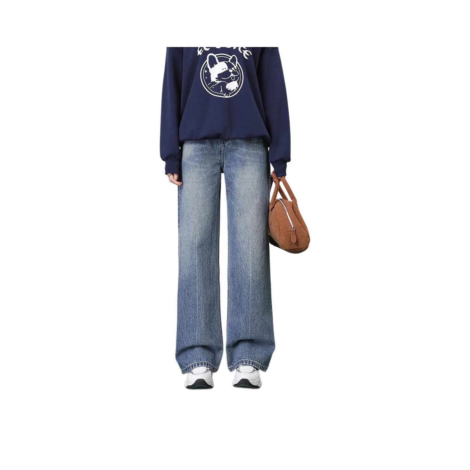 FAWENXIANGZI Темно-синие Женские Джинсы