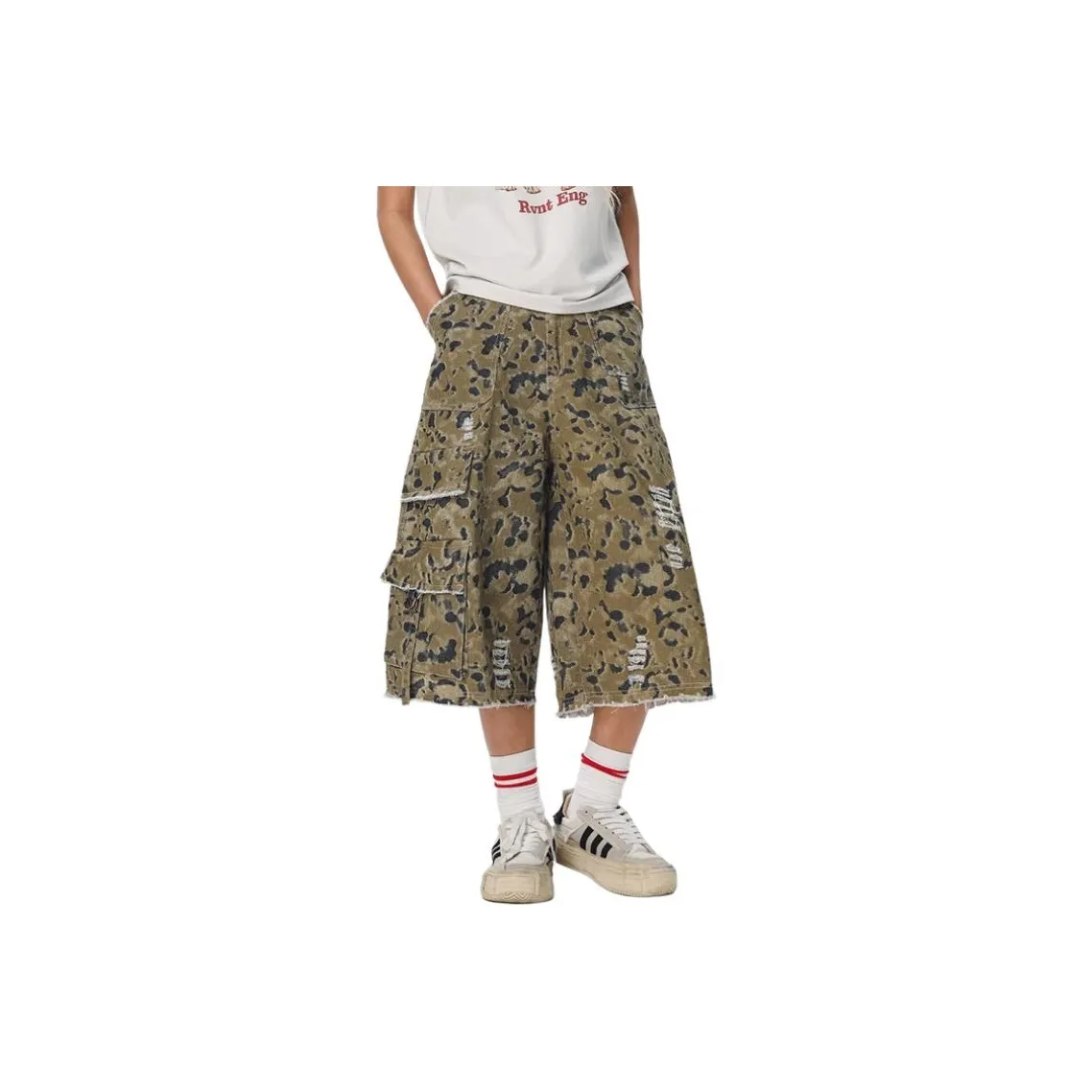 YEARNED Леопардовый принт Женские джинсовые шорты
