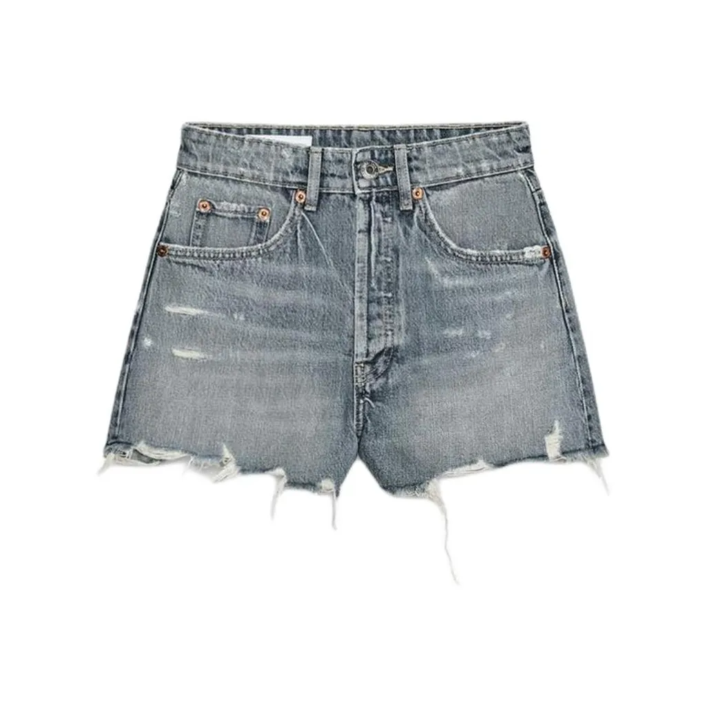 ZARA Trf Denim Shorts Women's Light Blue