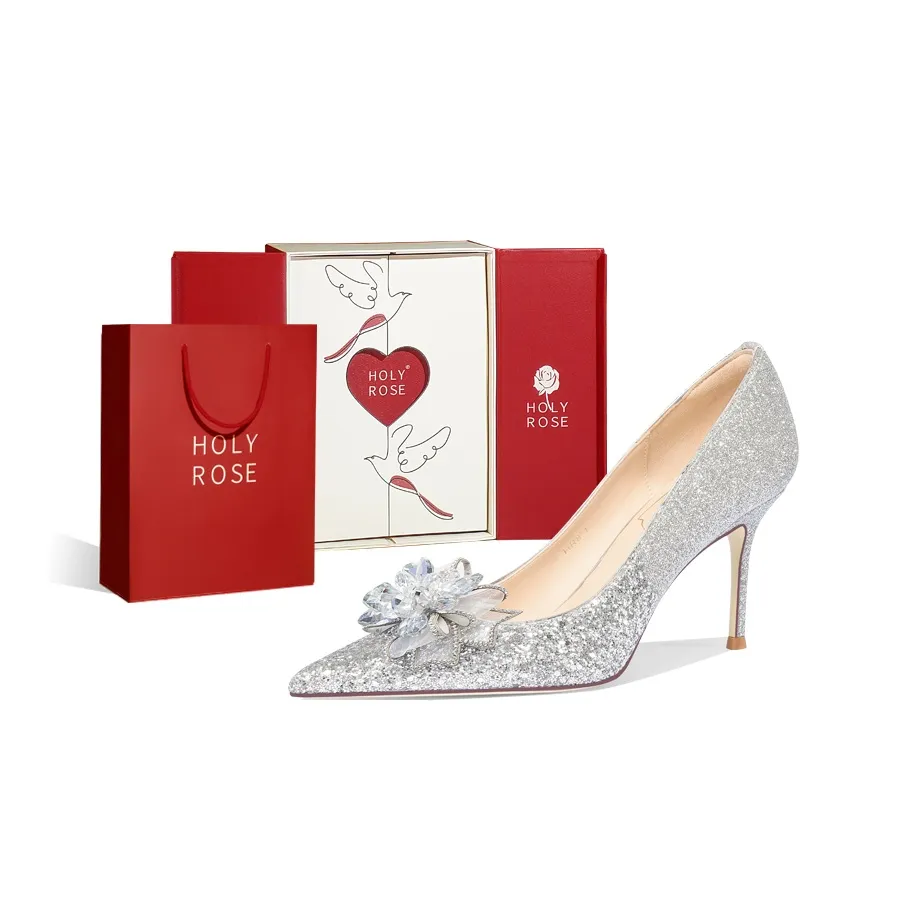 Holy Rose Узкий каблук Высокие каблуки Женские Серебряные