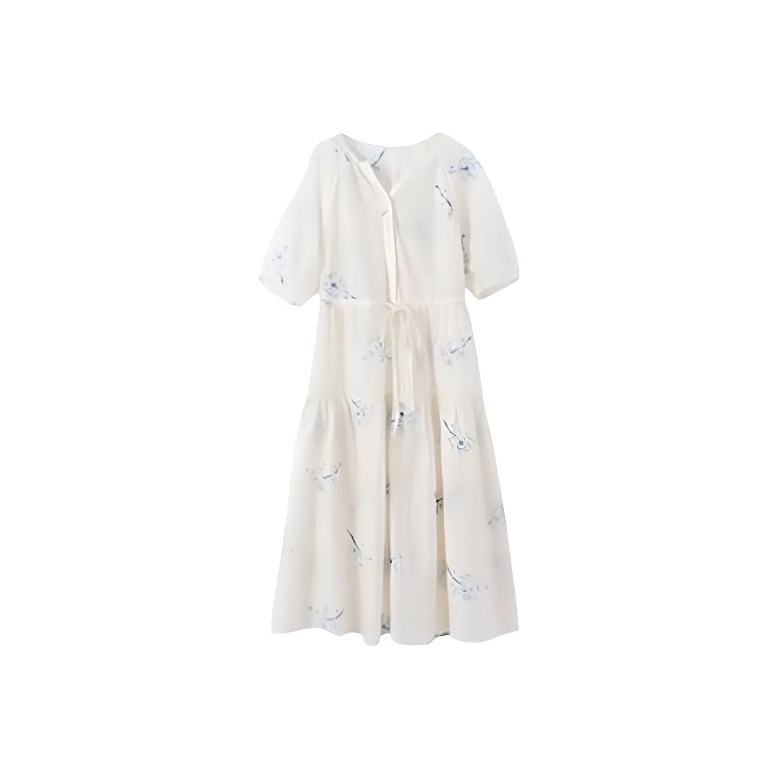 Homemade Willow Silk Summer Short Sleeved Dress Women's