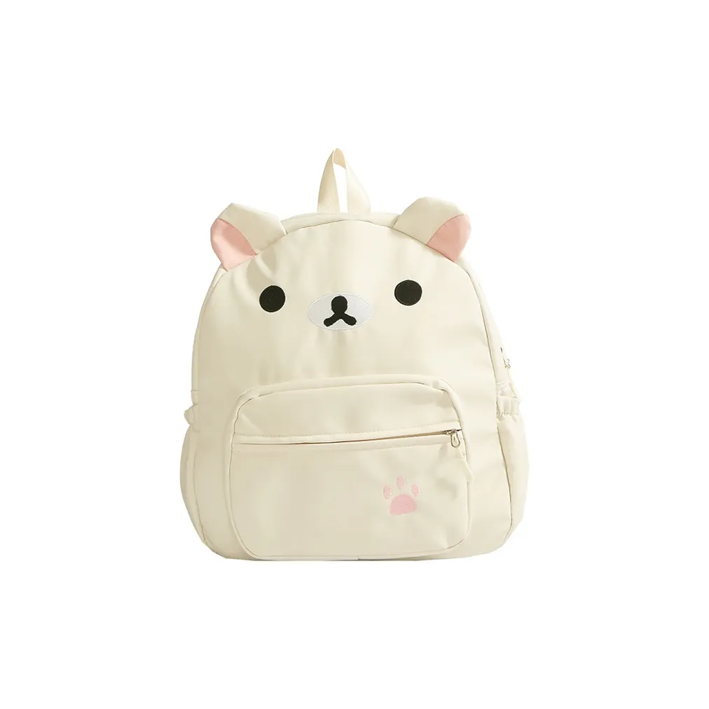AIBAG Nylon Backpack Unisex White/Brown