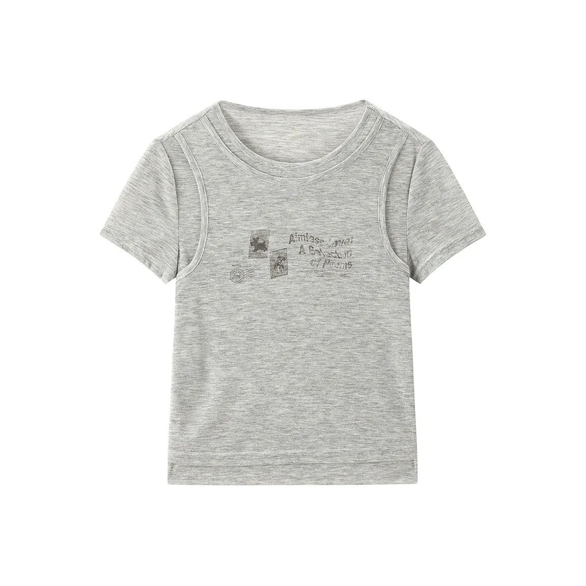 LEDIN Лунно-каменный серый Женские футболки