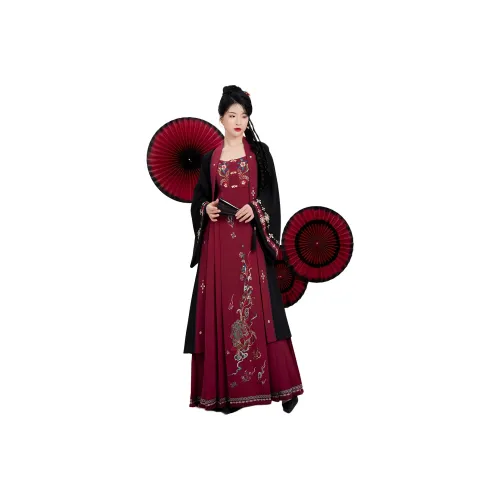 Weaving Division Two Piece Set Фиолетовый HYACINTH Пальто+Лошадь Лицо Платье Женская Ханьфу