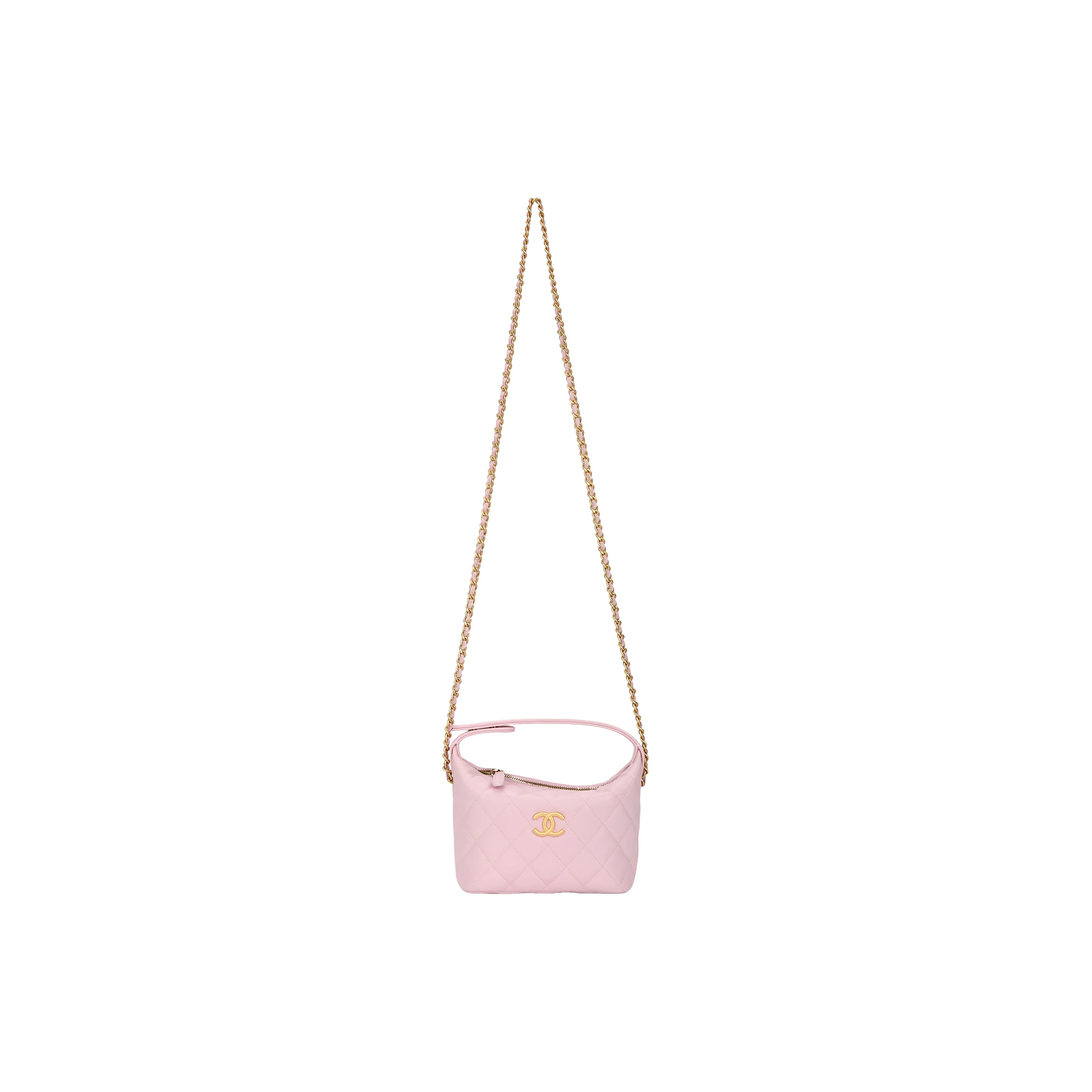 CHANEL Cow Leather Lunch Bag, Shoulder Bag, Crossbody Bag, Handbag Women's Light Pink