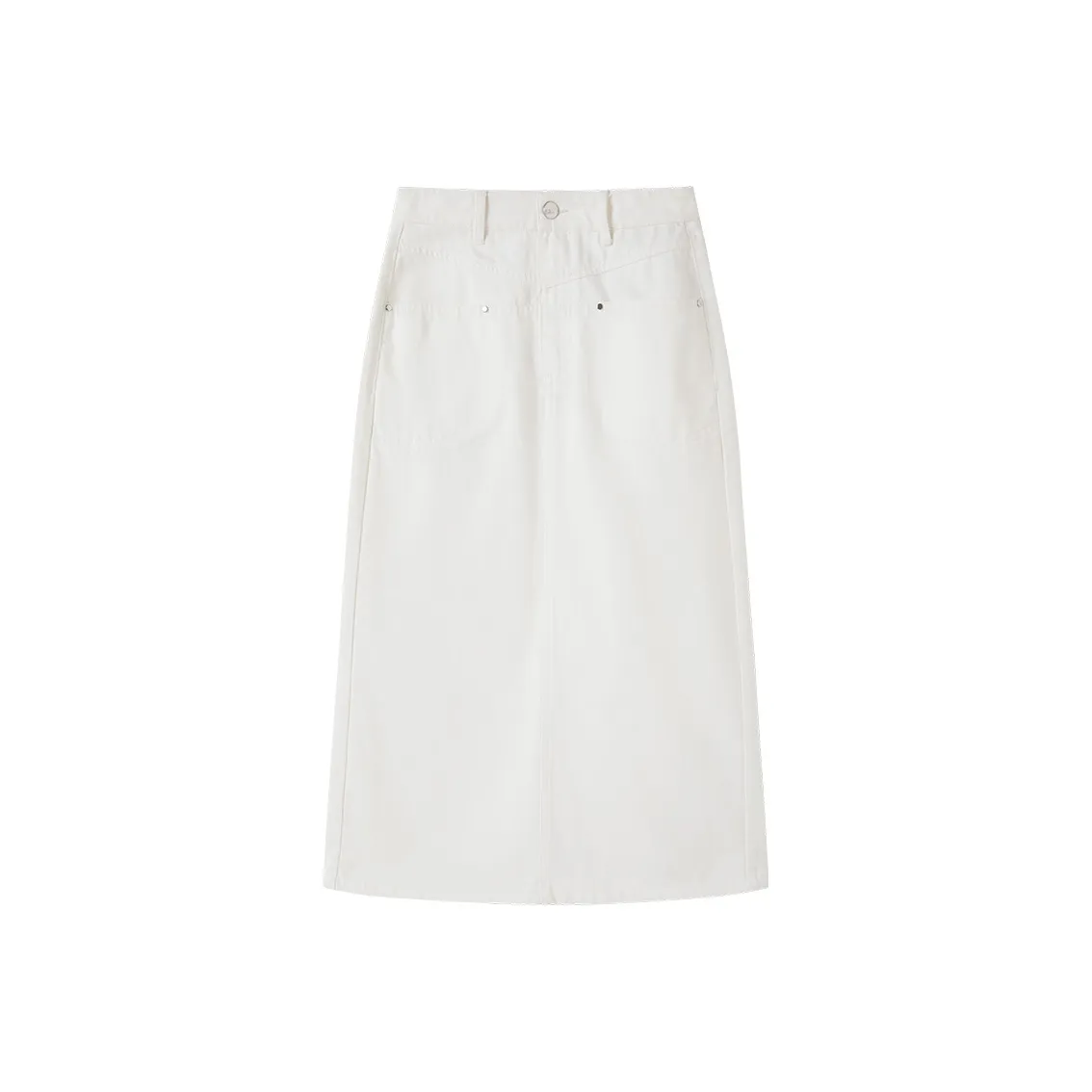 XIANGYING Denim Long Skirt Women's White
