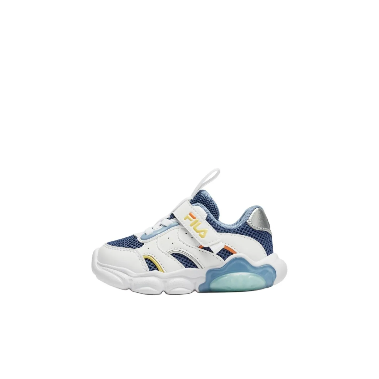 FILA KIDS Яйцо Yolk Lamp Легкий Амортизаторы Низкий Топ Обувь для малышей Прибрежный синий FILA белый Детский и Малыш