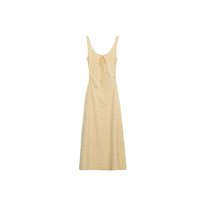 DOSOHEB Slip Dresses Women's Yellow Floral Dress
