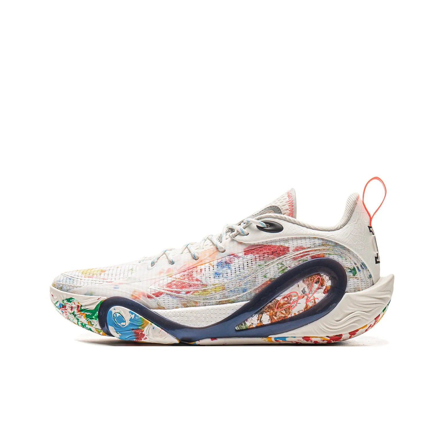 LiNing DLO1 Амортизация Противоскользящий Устойчивый к износу Отскок Сцепление Низкий топ Баскетбольные кроссовки Мужской Сливочный