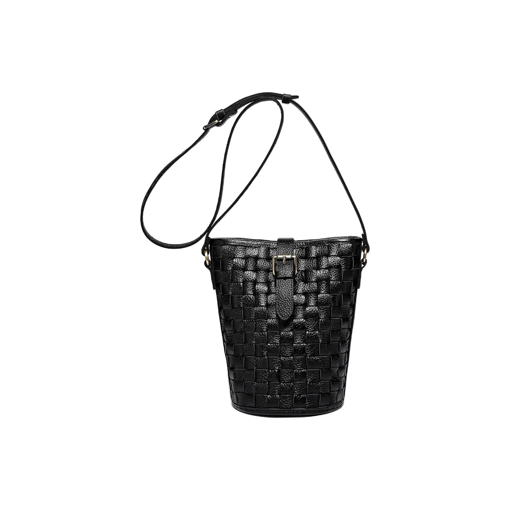 Ace Paul Сумка из крупнозернистой текстуры коровьей кожи ведрообразная сумка через плечо женская черная